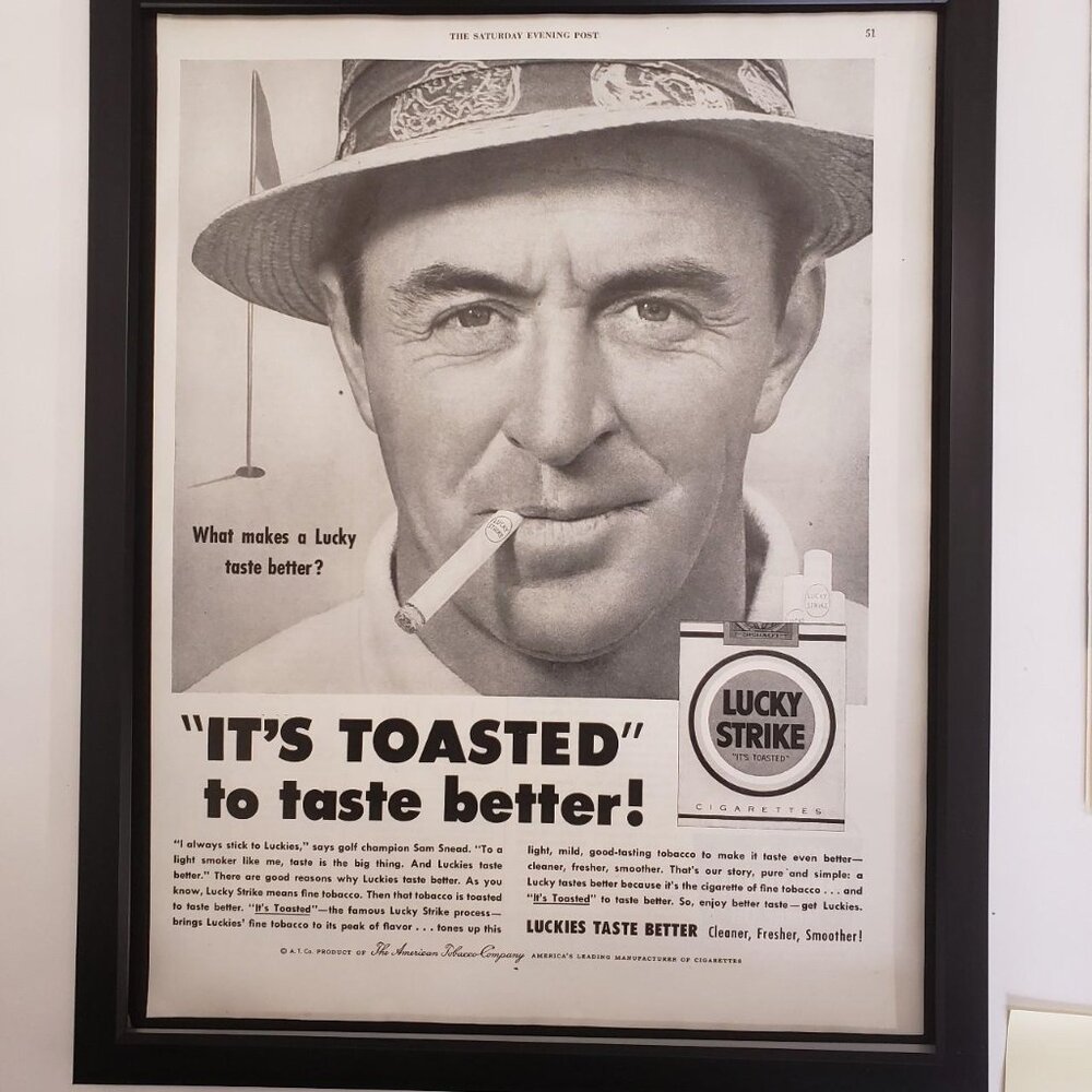 The 11x14 1954 Original Vintage Lucky Strike cigarette advertisement ad